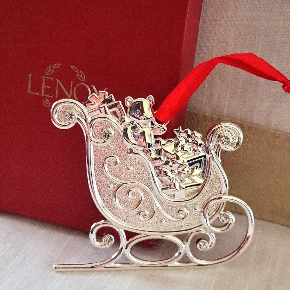 Lenox Silver Gems Clear Sleigh Ornament
